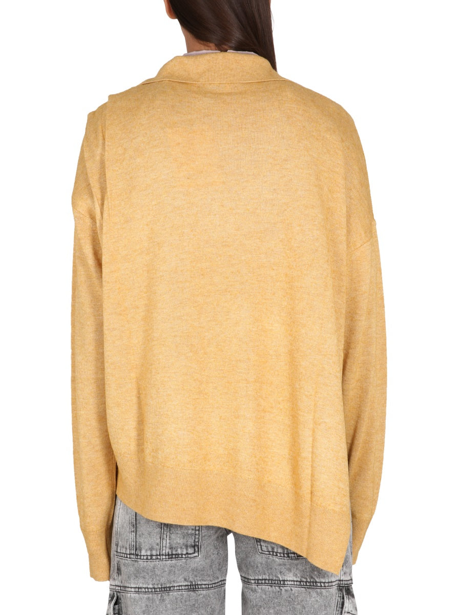 ISABEL MARANT Chic V-Neck French Collar Shirt - Size L