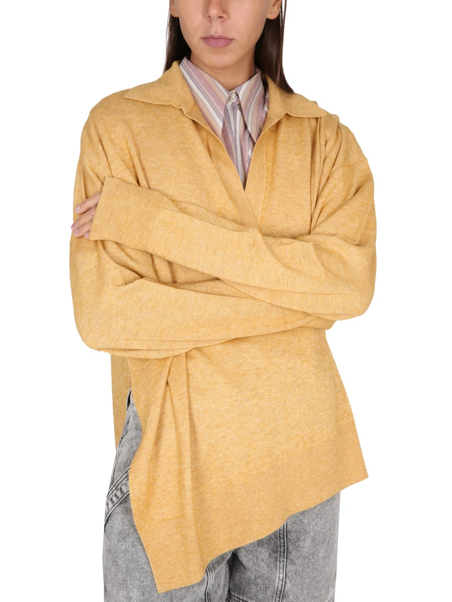 ISABEL MARANT Chic V-Neck French Collar Shirt - Size L