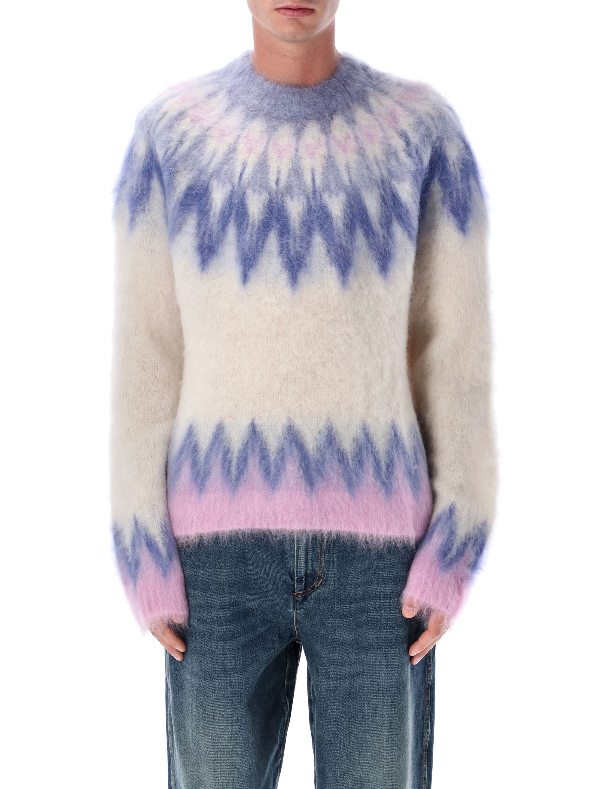 ISABEL MARANT Modern Fair Isle Mohair Blend Sweater - Size L