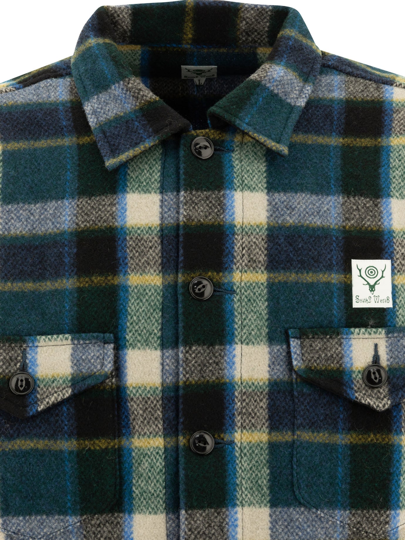 SOUTH2 WEST8 Relaxed Fit Melton Wool Shirt for Men