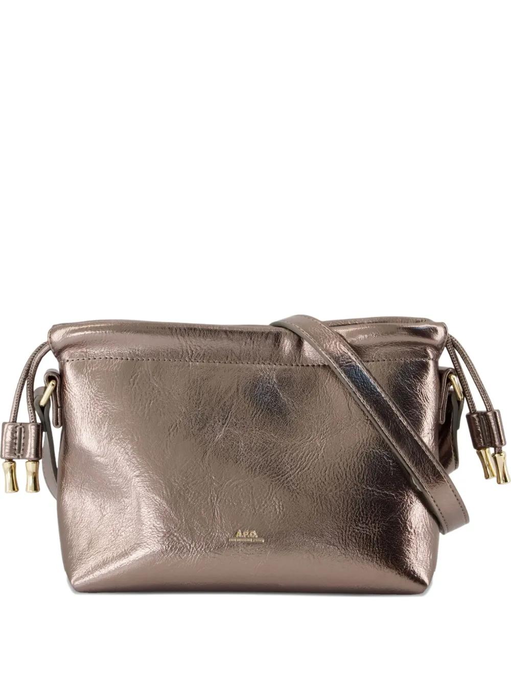 A.P.C. Shoulder Handbag with Metallic Drawstring - Rectangular Shape