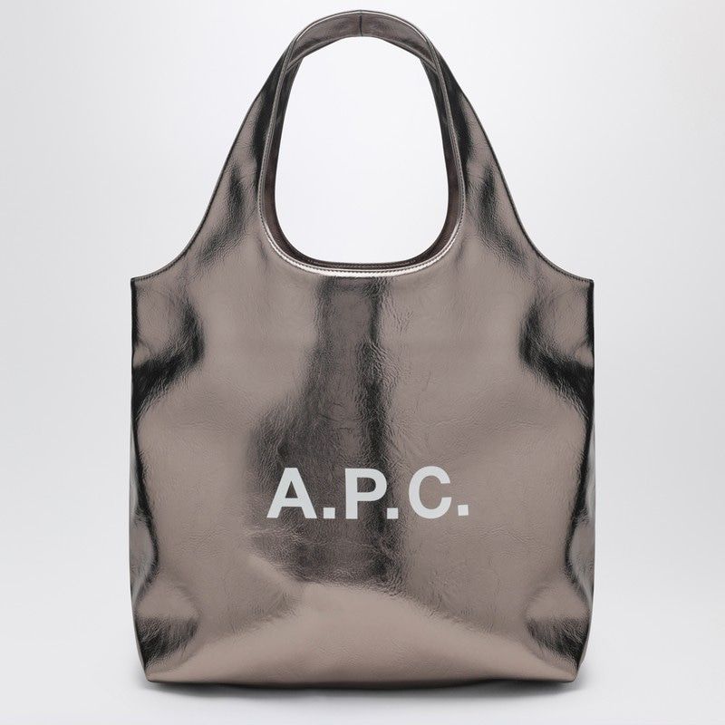A.P.C. Metallic Silver Tote Handbag