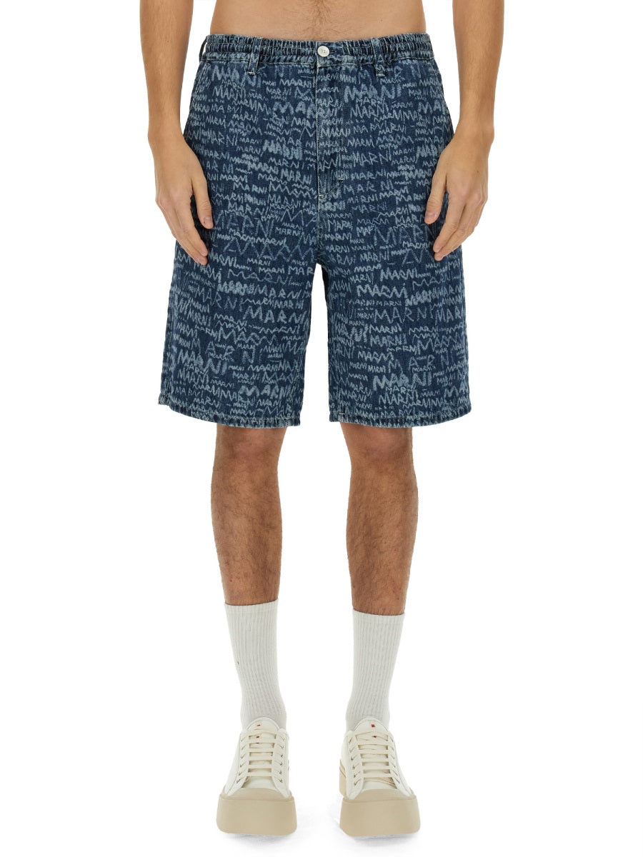 MARNI Men's Denim Shorts - Size 32