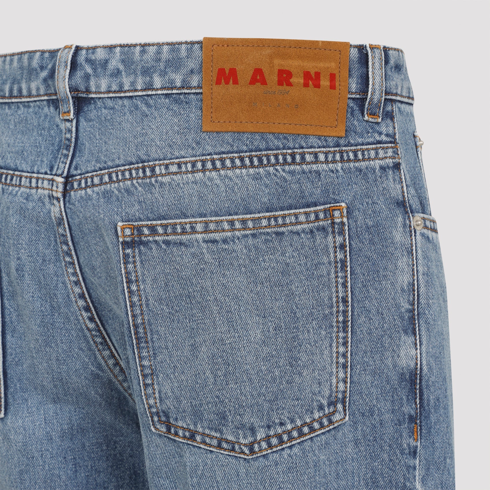 MARNI Men's Deep Blue Washed Denim 5-Pocket Jeans