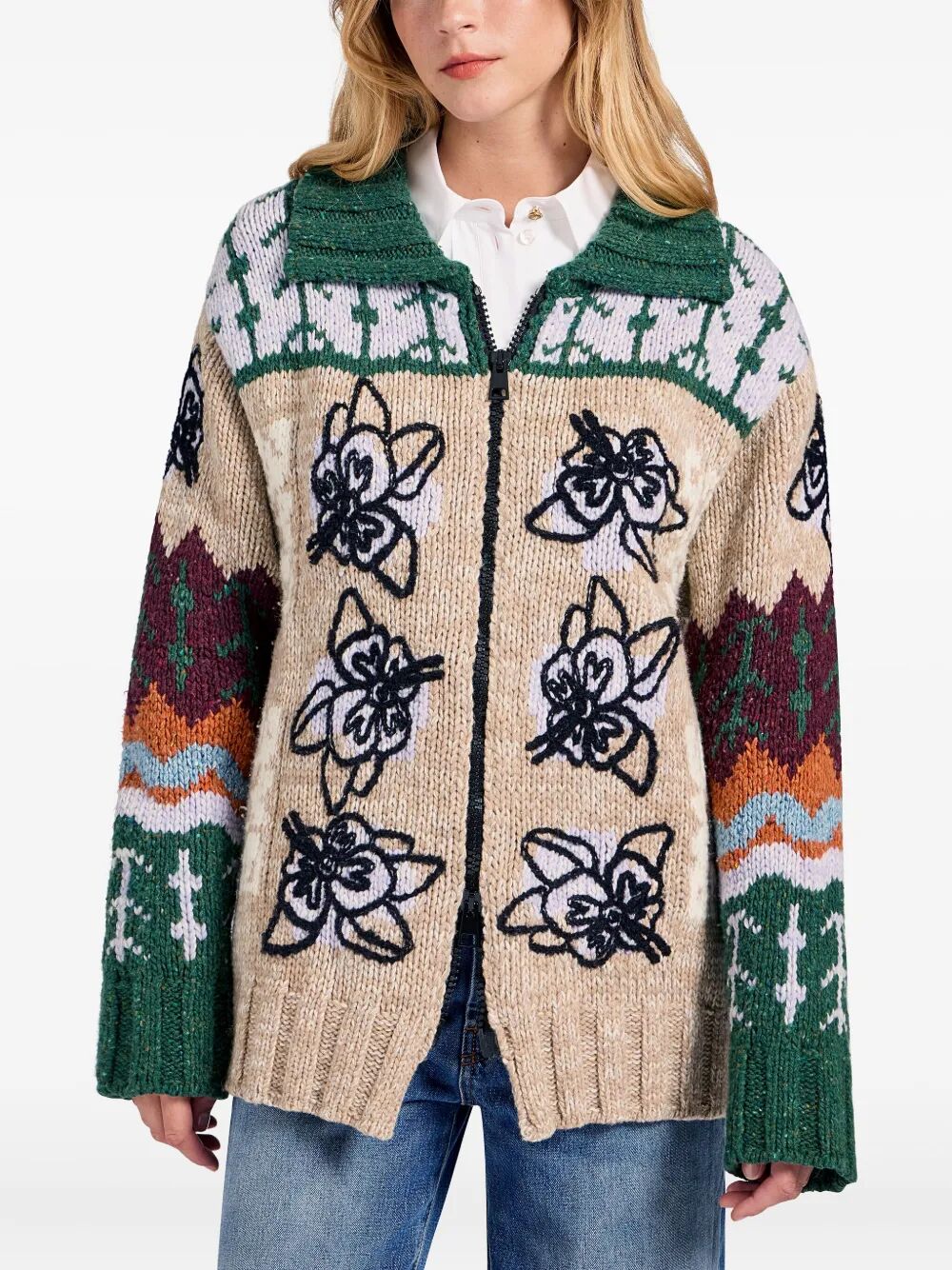 LA DOUBLE J Embroidered Chalet Cardigan - Women's