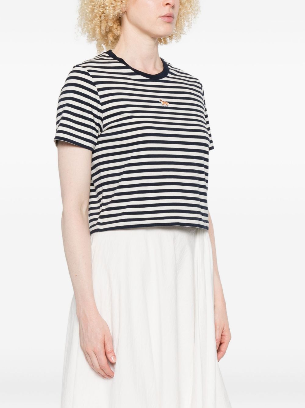 MAISON KITSUNÉ Baby Fox Striped Cotton T-Shirt