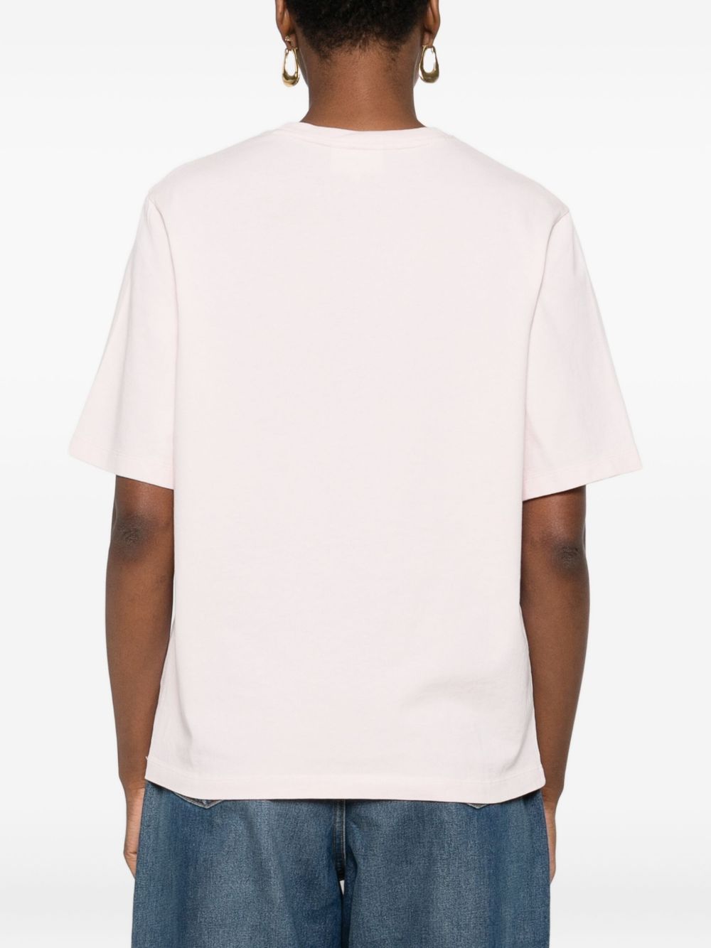 MAISON KITSUNÉ Cotton T-Shirt with Fox Embroidery - Short Sleeves
