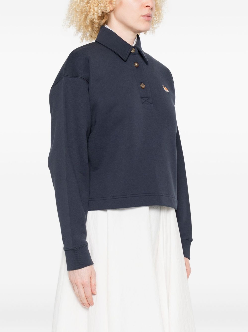 MAISON KITSUNÉ Baby Fox Cotton Polo Sweatshirt for Women