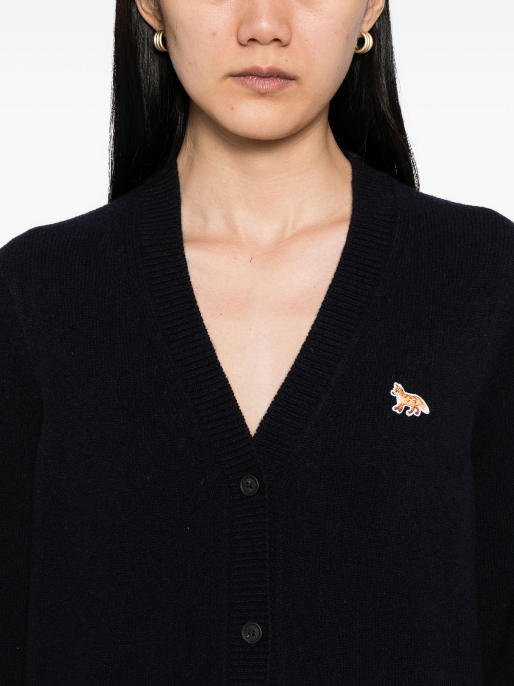 MAISON KITSUNÉ Wool Cardigan with Fox Detail