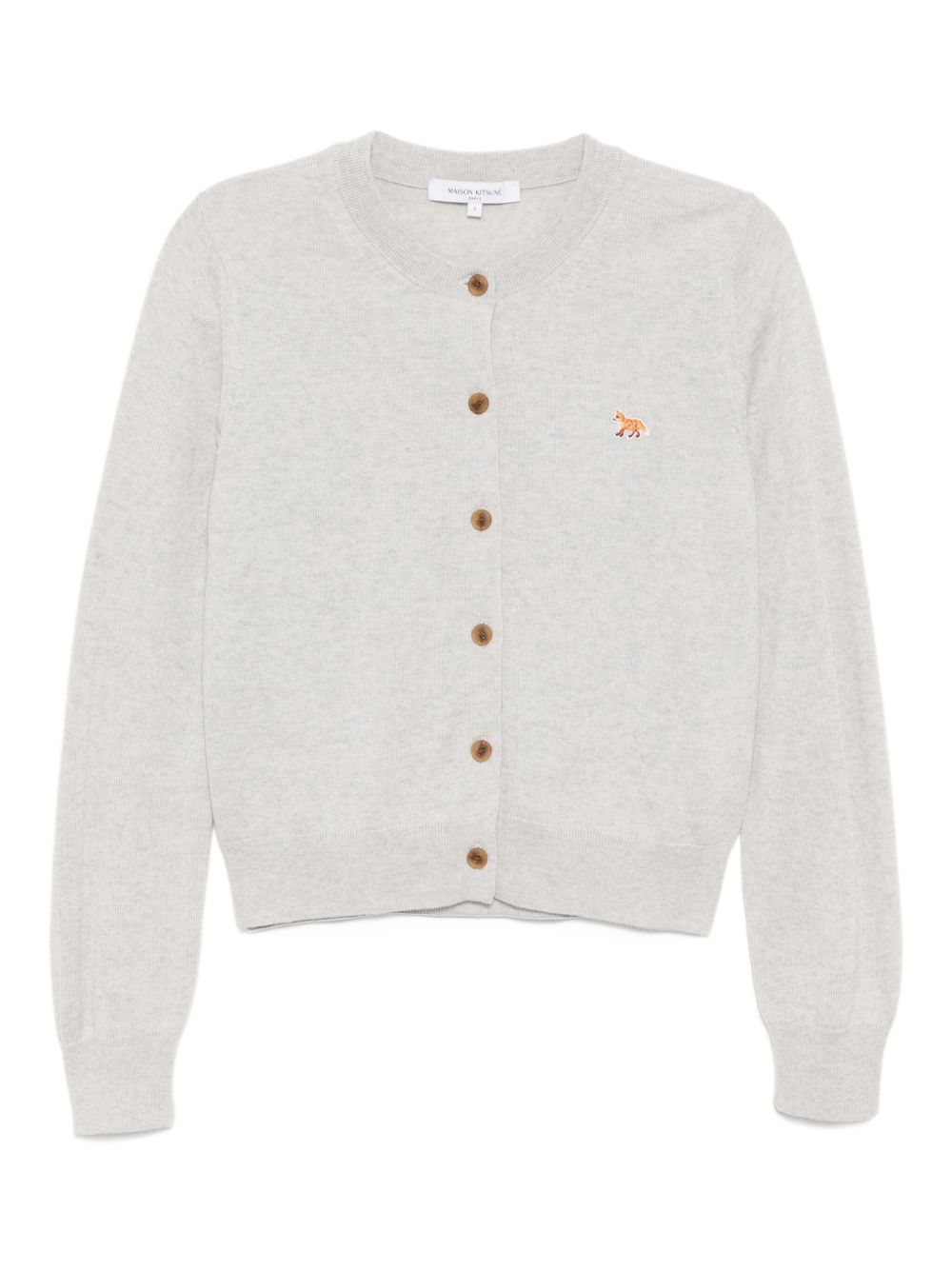 MAISON KITSUNÉ Wool Cardigan with Fox Logo Patch for Women