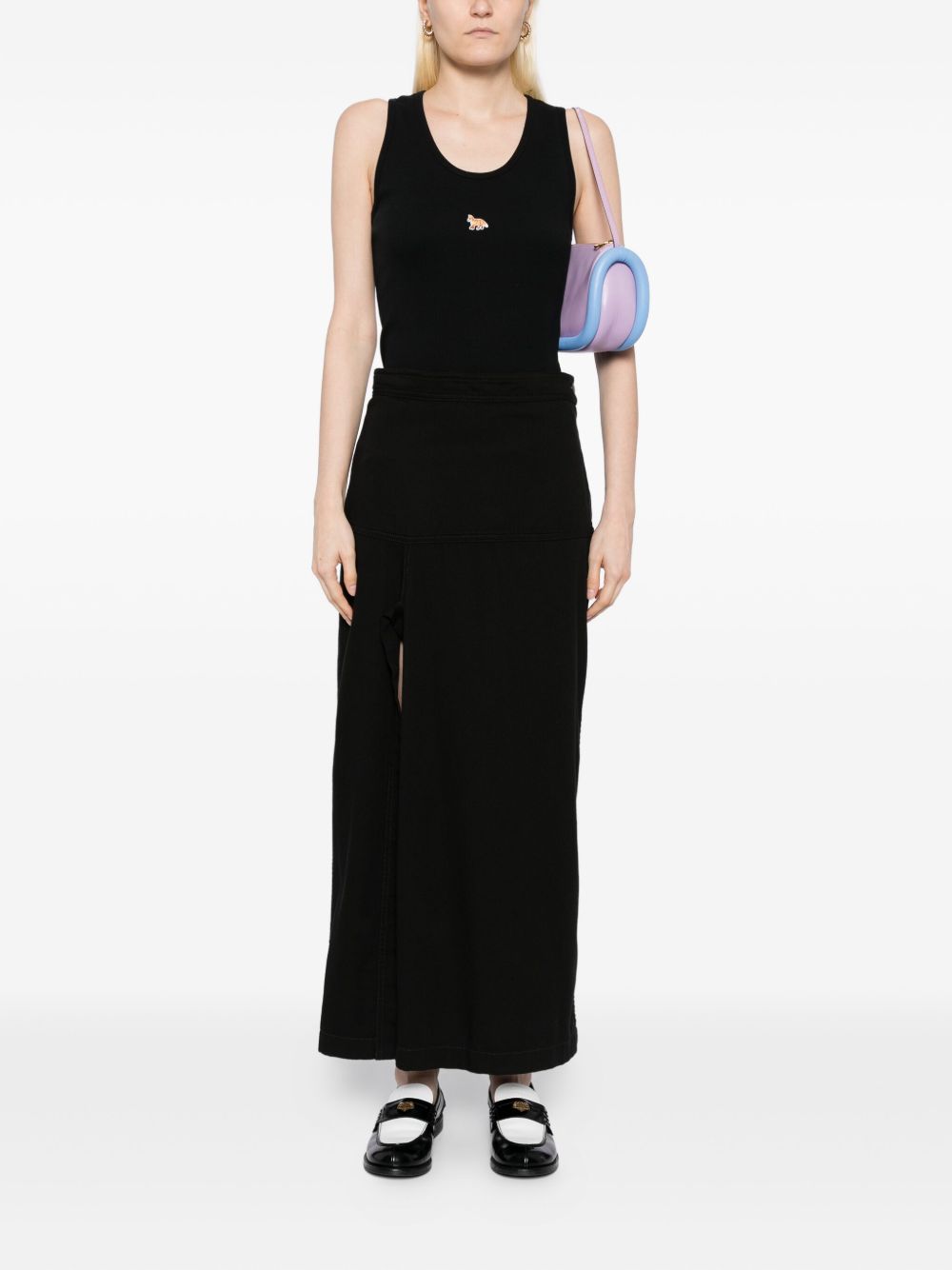 MAISON KITSUNÉ Women's Mini Cotton Tank Top with Rounded Collar