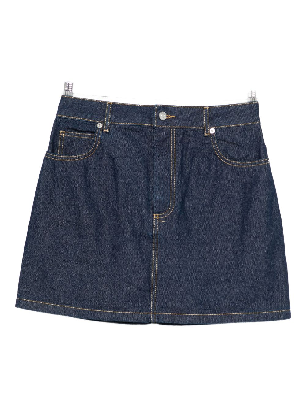 MAISON KITSUNÉ Classic Denim Mini Skirt with Button Fly