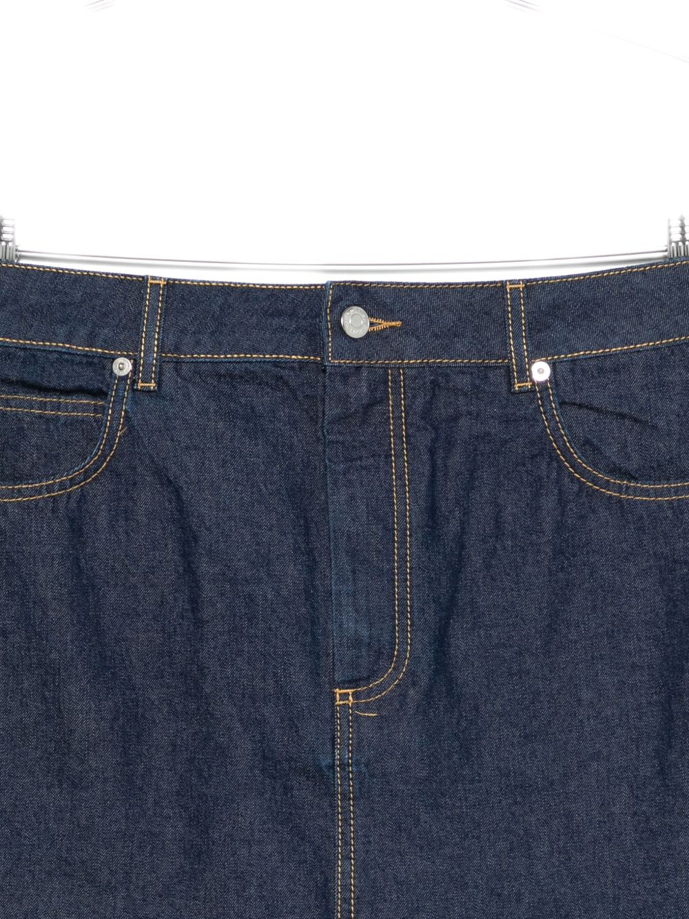 MAISON KITSUNÉ Classic Denim Mini Skirt with Button Fly