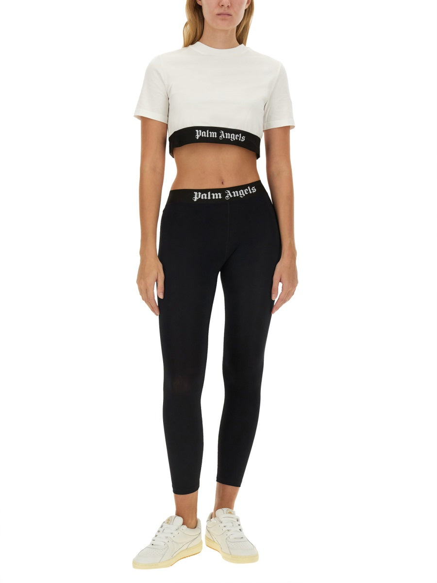 PALM ANGELS Cropped Logo T-Shirt (S)