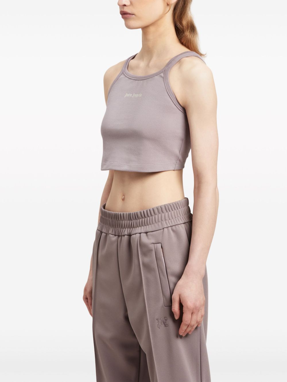 PALM ANGELS Sleeveless Logo Crop Top - Women's Mini
