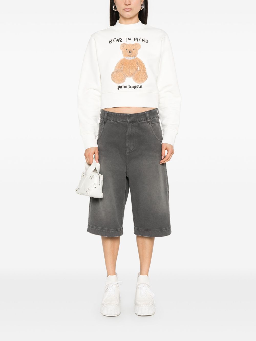 PALM ANGELS Mini Bear in Mind Cotton Sweatshirt