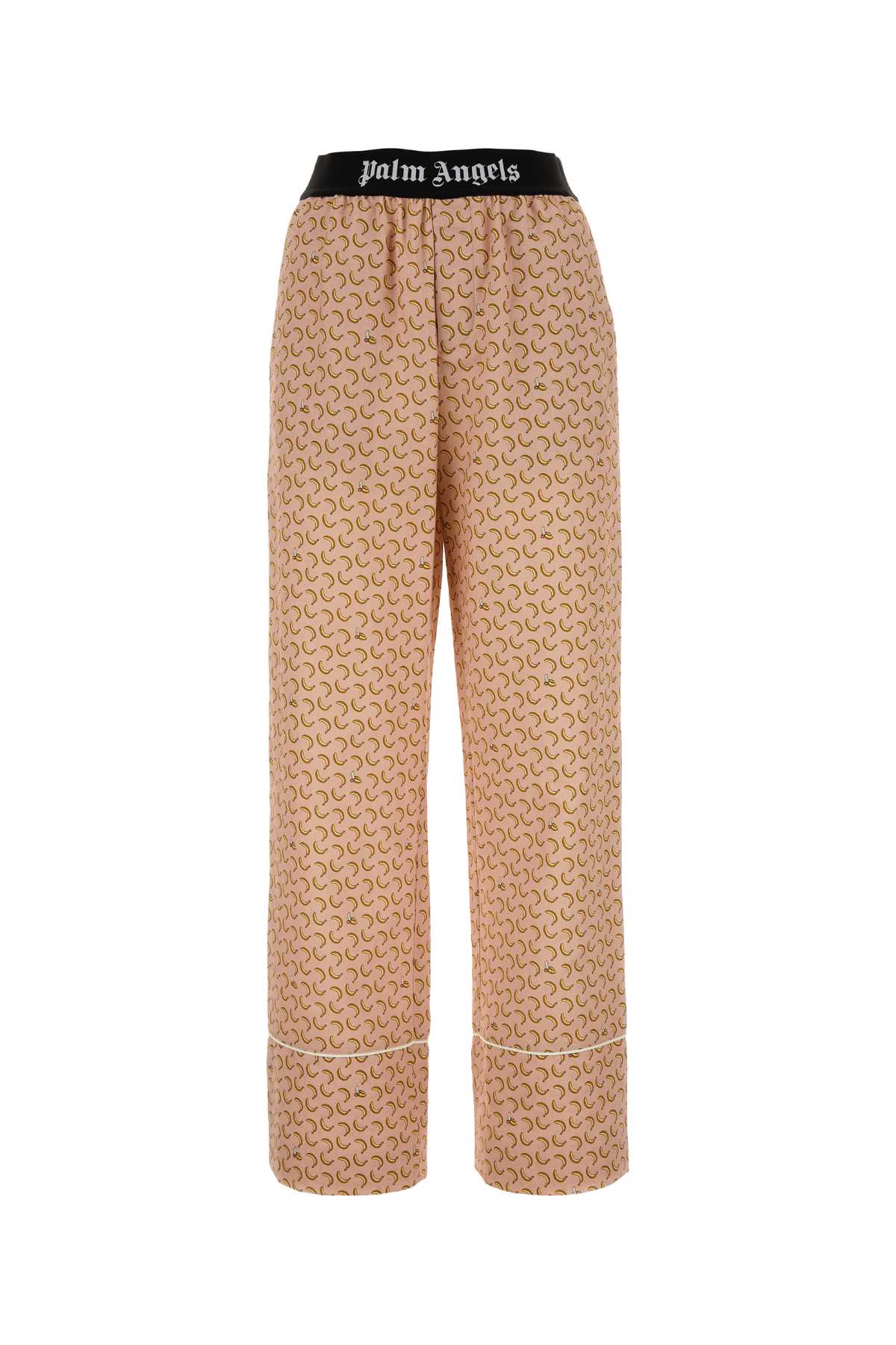 PALM ANGELS Printed Linen Blend Wide-Leg Pants for Women