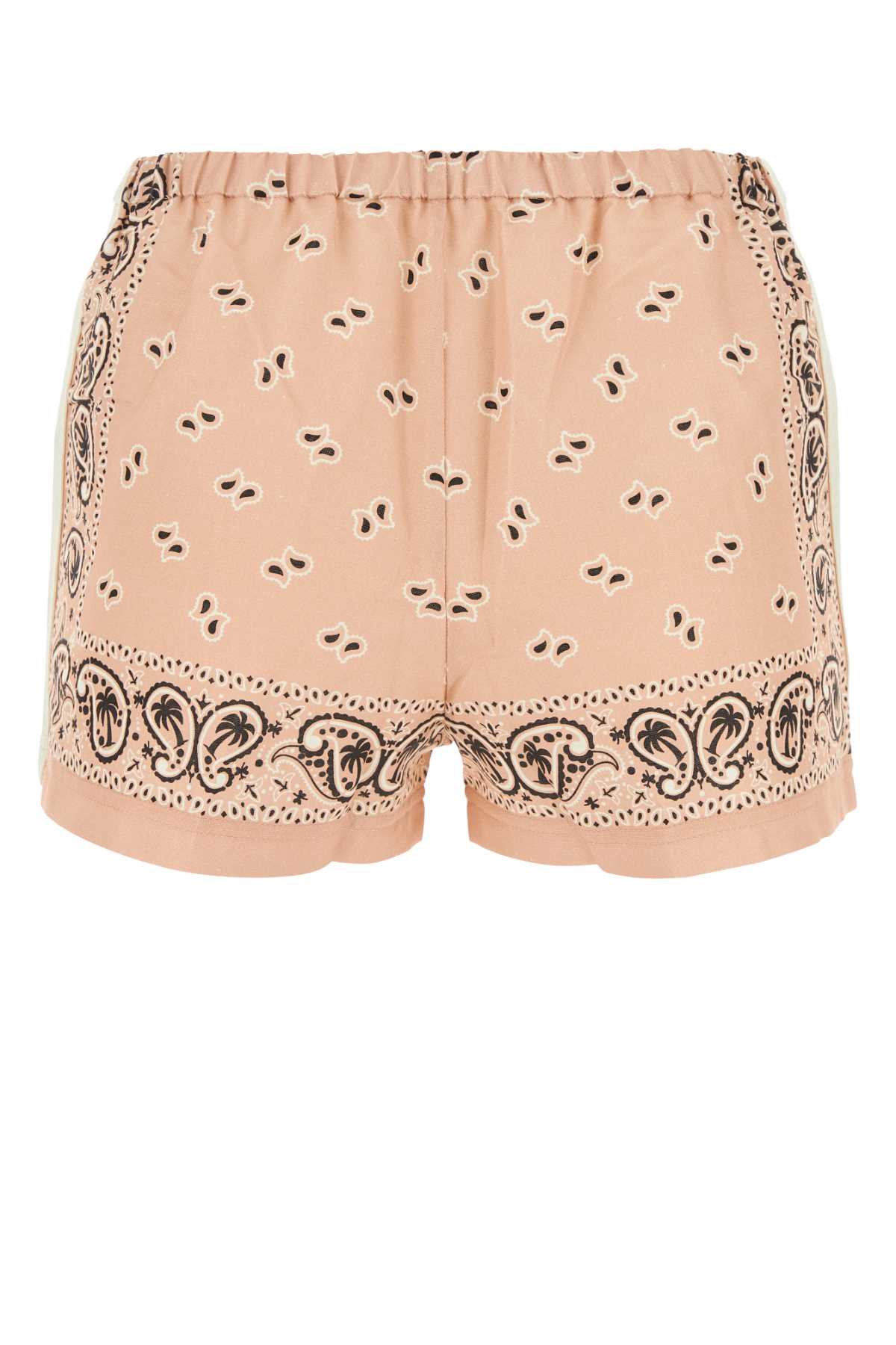 PALM ANGELS Printed Linen Blend Mini Shorts for Women