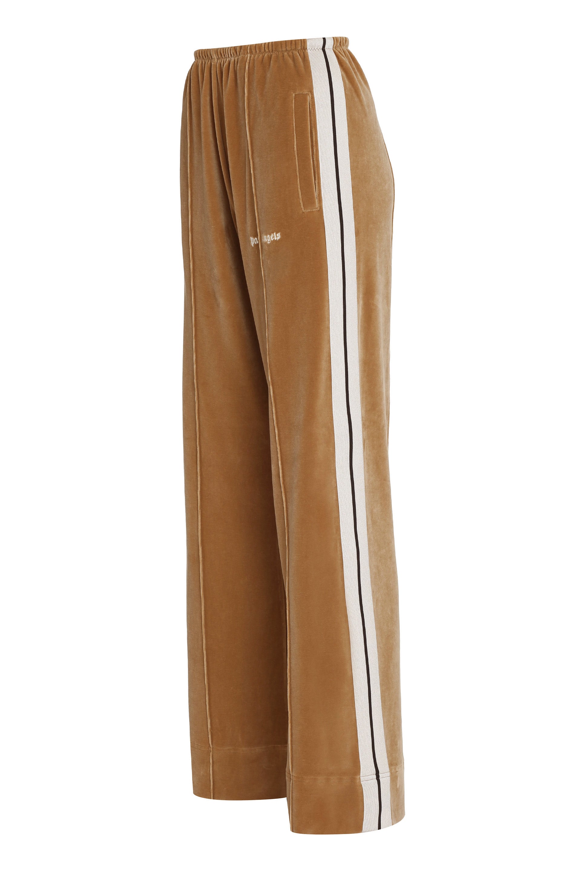 PALM ANGELS Velvet Trousers with Contrasting Stripe - Women’s Stylish Fit