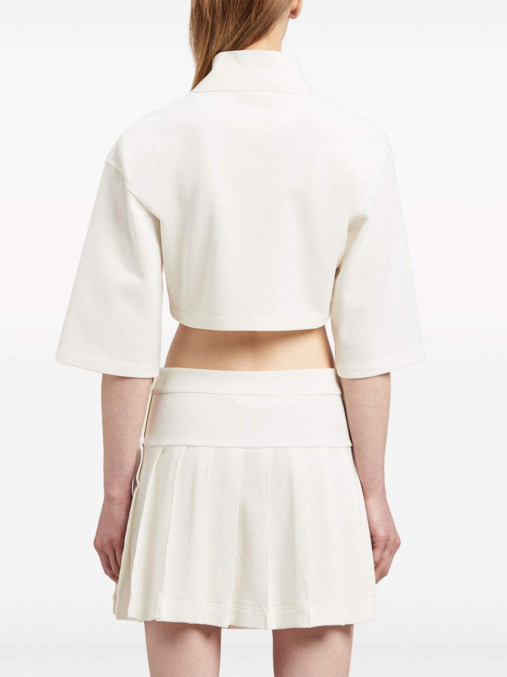 PALM ANGELS Mini Monogram Cropped Polo Shirt