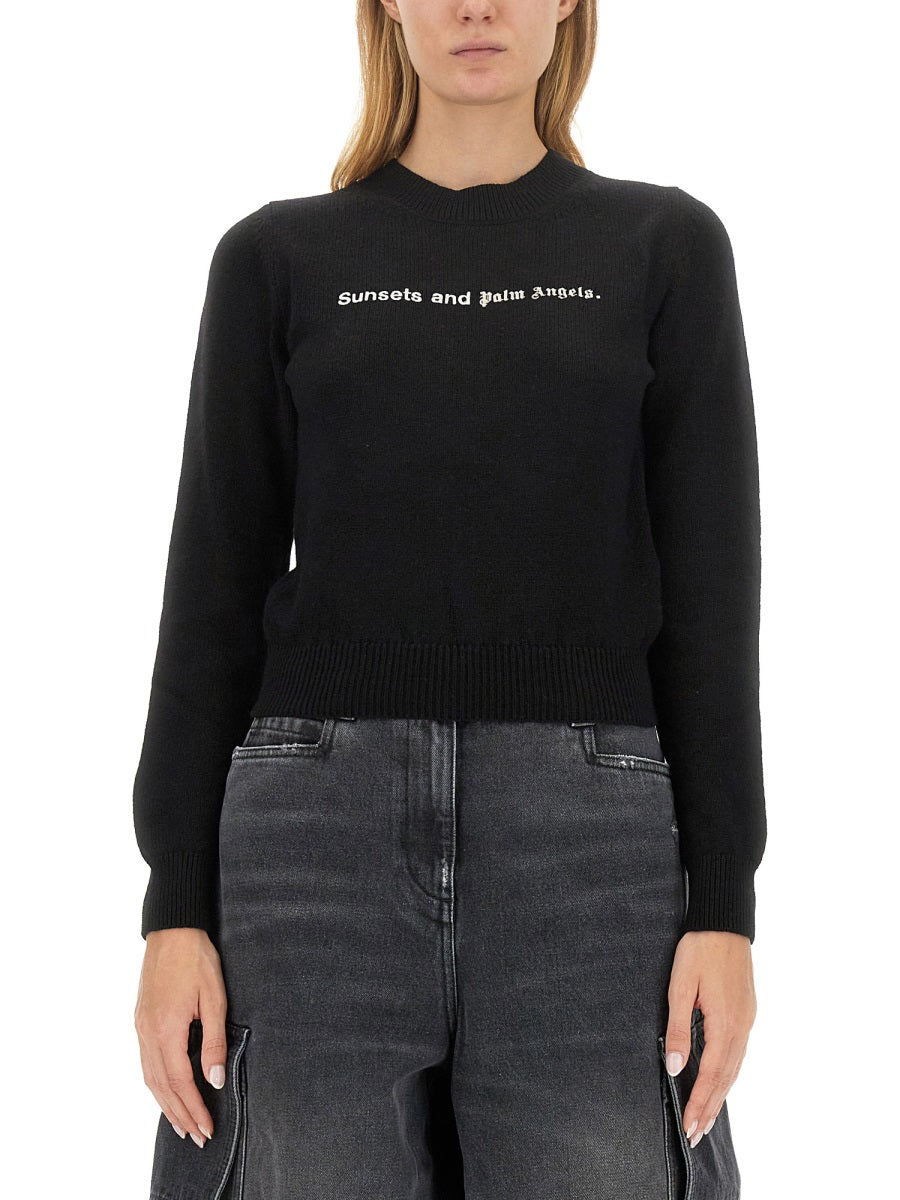 PALM ANGELS Cropped Mini Sweater for Women
