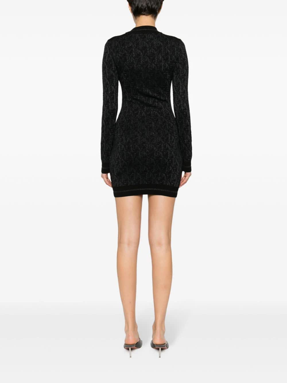 PALM ANGELS Elegant Monogram Jacquard Mini Dress