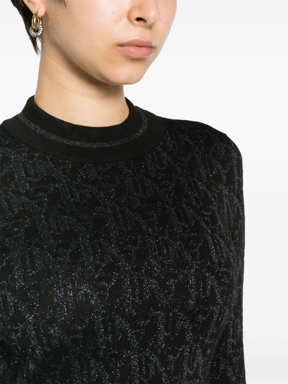 PALM ANGELS Elegant Monogram Jacquard Mini Dress