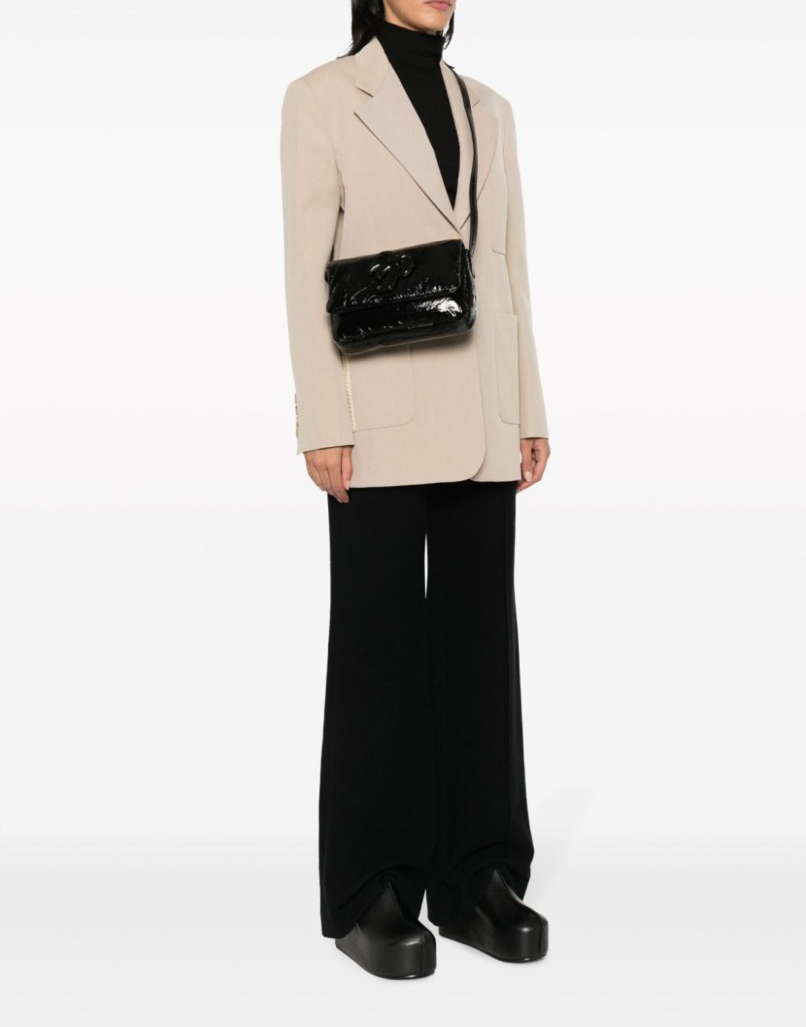 PALM ANGELS Soft Palm Bridge Logo Mini Shoulder Handbag (22x14x4 cm)