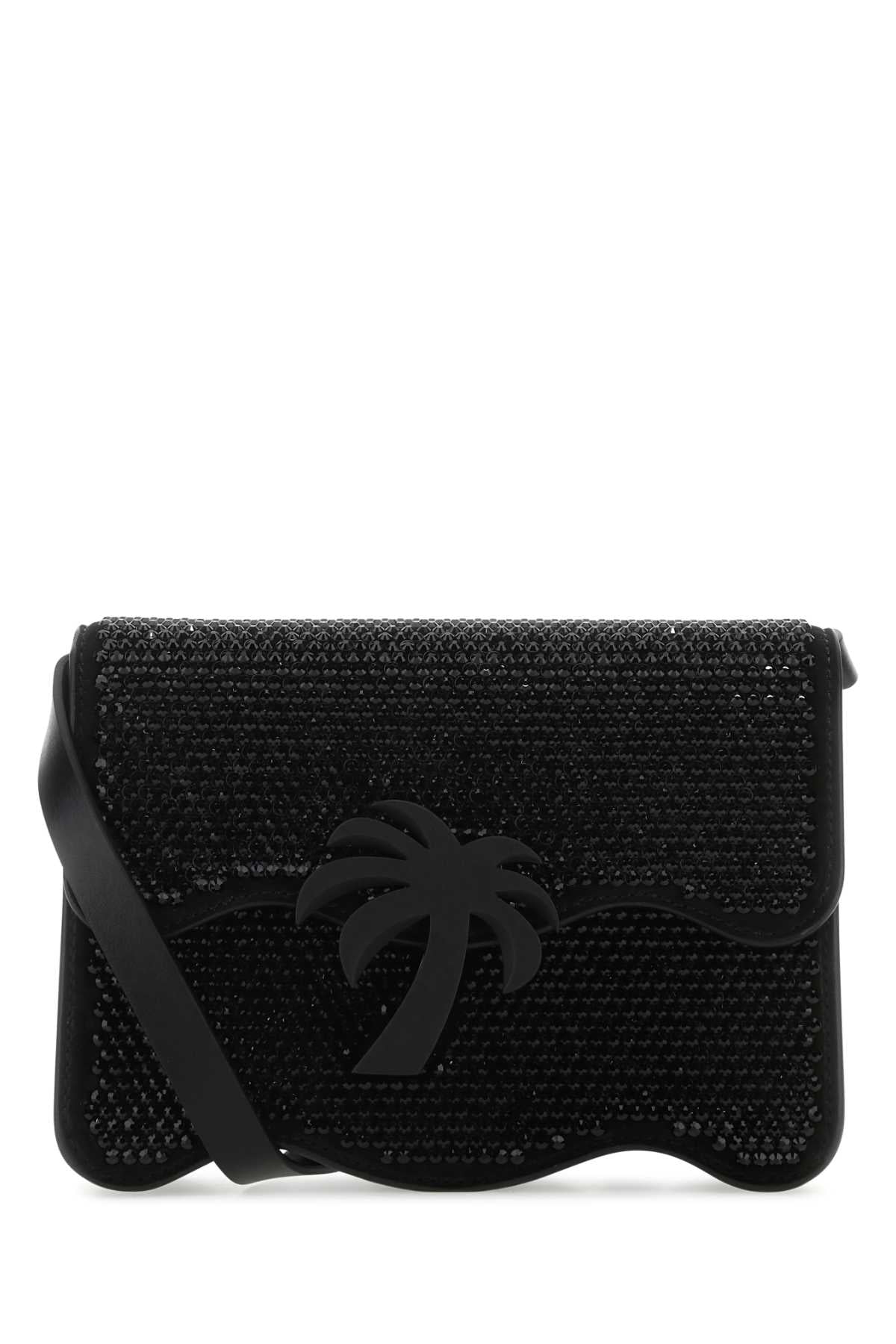 PALM ANGELS Embellished Suede Palm Beach Crossbody Handbag