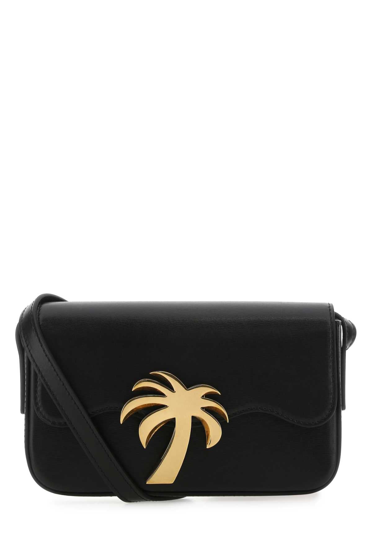 PALM ANGELS Leather Palm Beach Bridge Crossbody Handbag