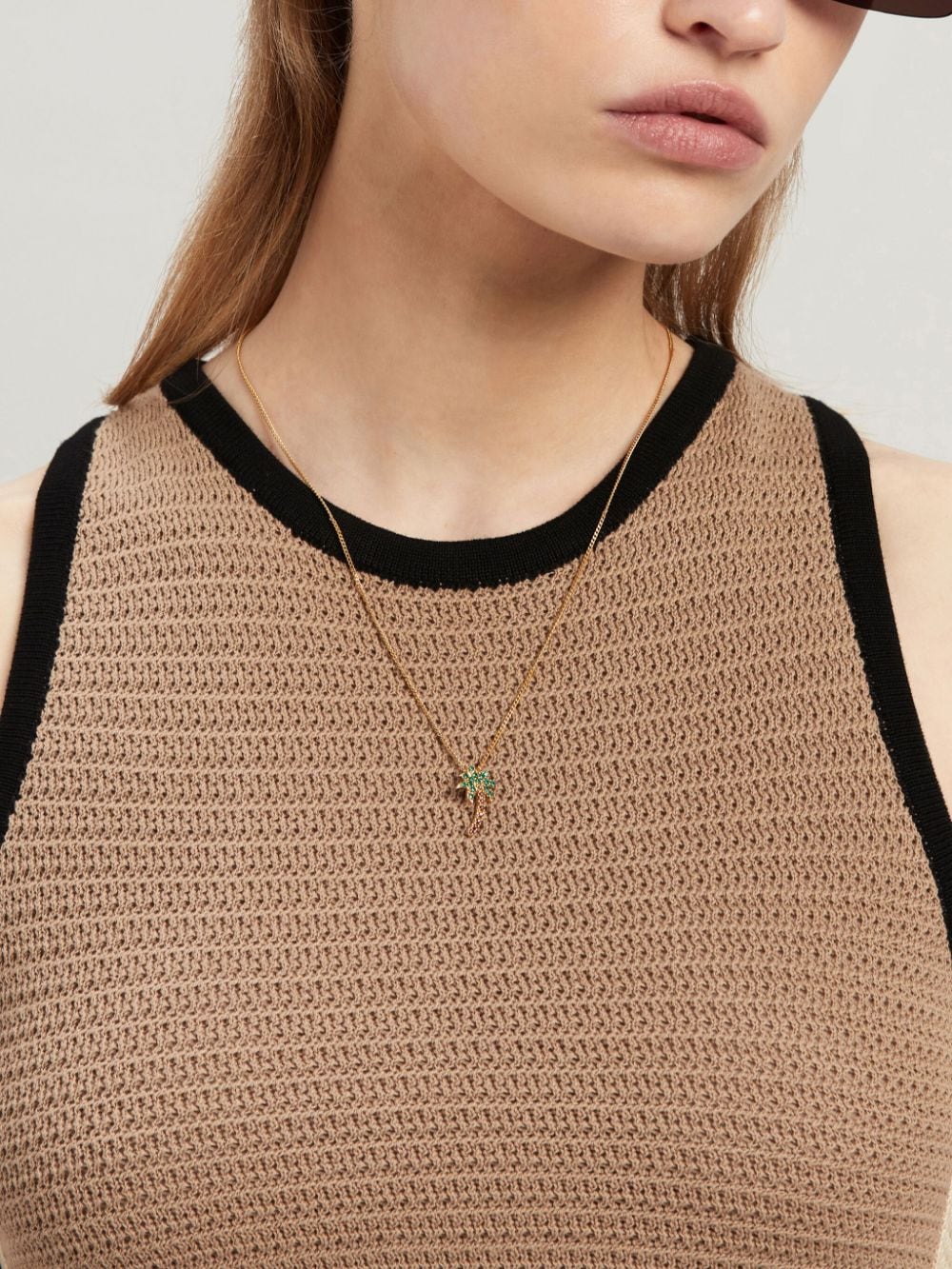 PALM ANGELS Gold-Tone Logo Pendant Necklace