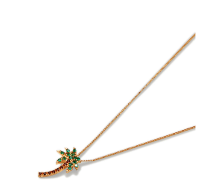 PALM ANGELS Gold-Tone Logo Pendant Necklace