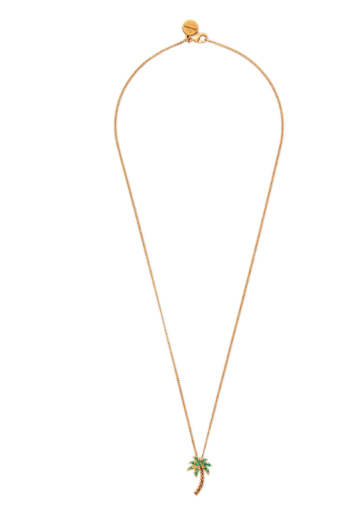 PALM ANGELS Gold-Tone Logo Pendant Necklace