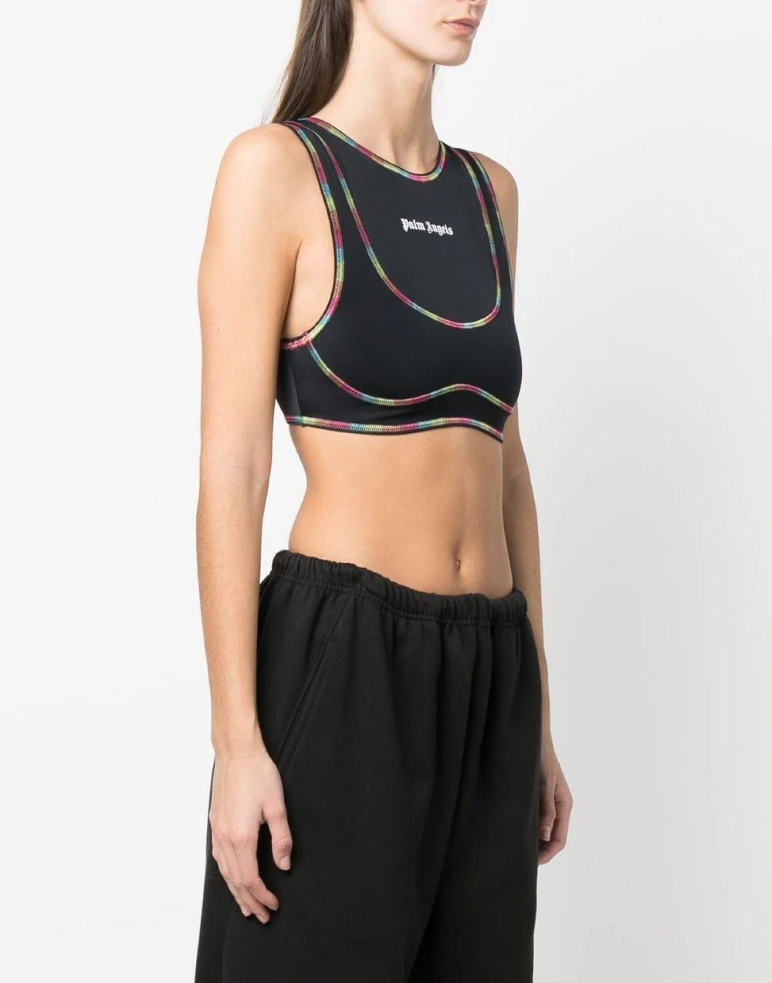 PALM ANGELS Rainbow Miami Logo Sleeveless Training Top