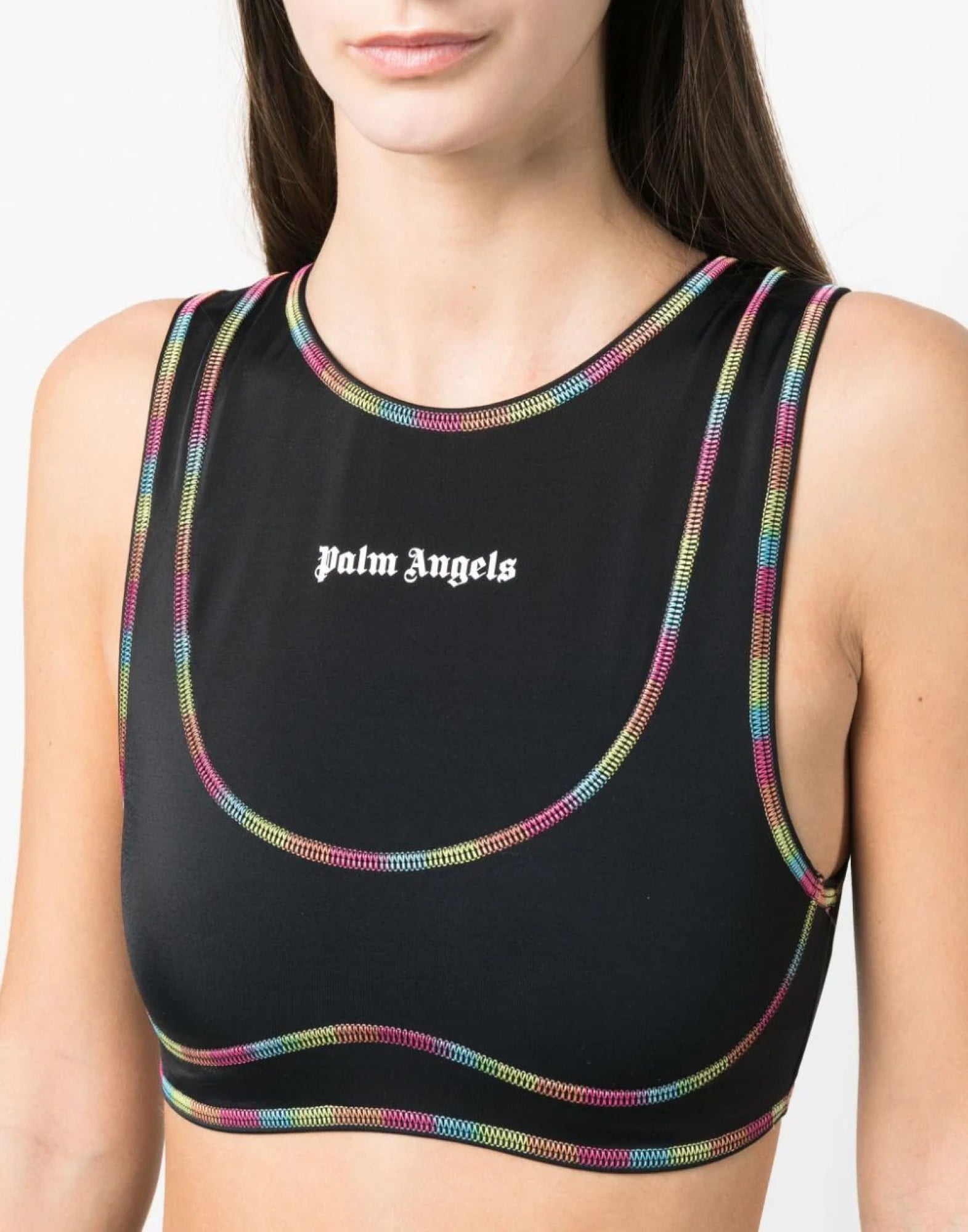 PALM ANGELS Rainbow Miami Logo Sleeveless Training Top