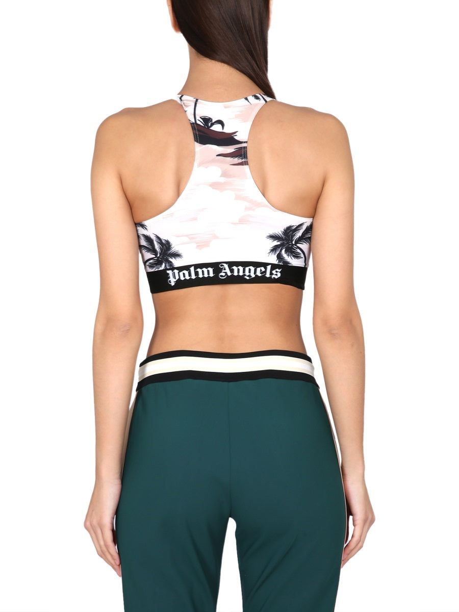 PALM ANGELS Sporty Women's Top with Logo Waistband