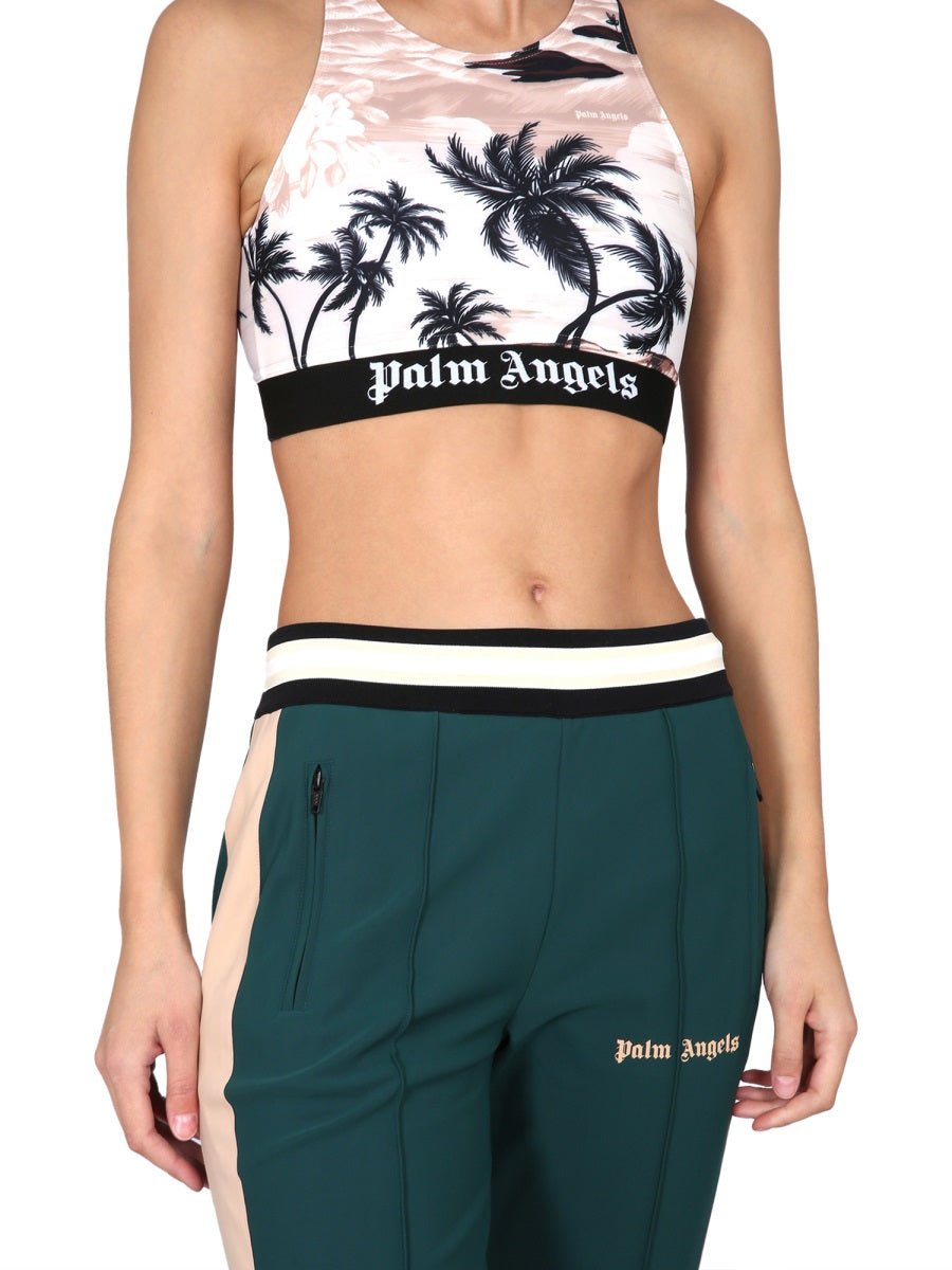 PALM ANGELS Sporty Women's Top with Logo Waistband