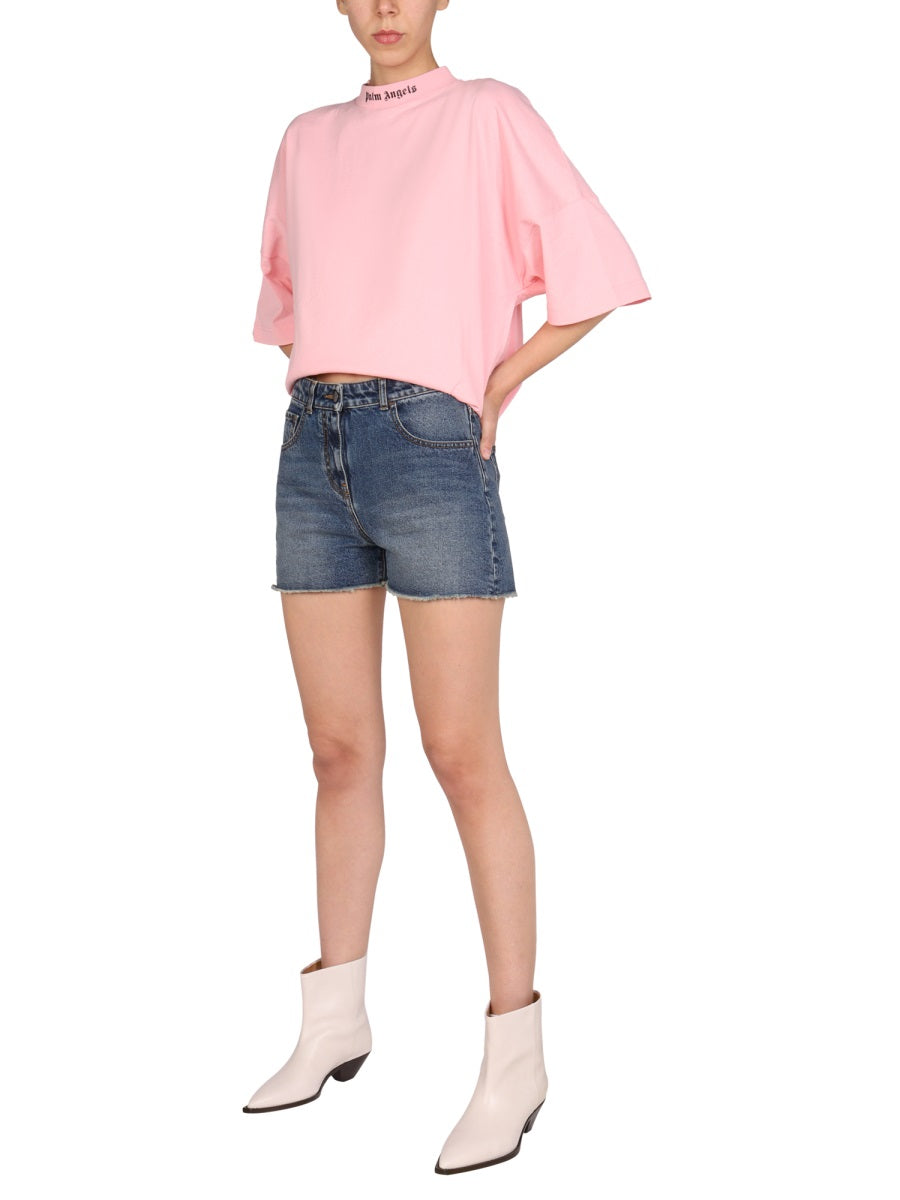 PALM ANGELS Denim Mini Shorts for Women