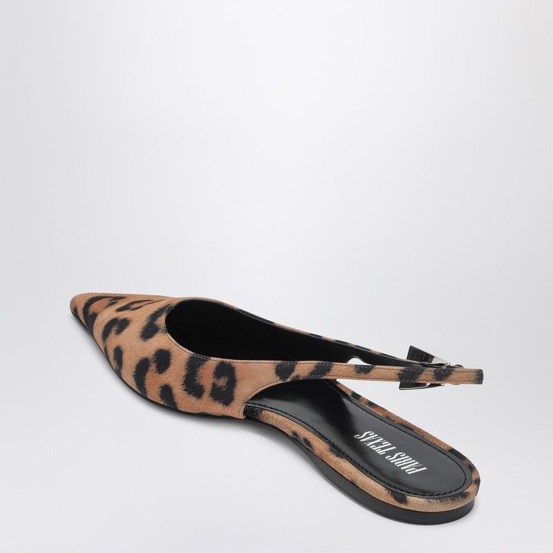 PARIS TEXAS Leopard Print Low Slingback Pumps for Women