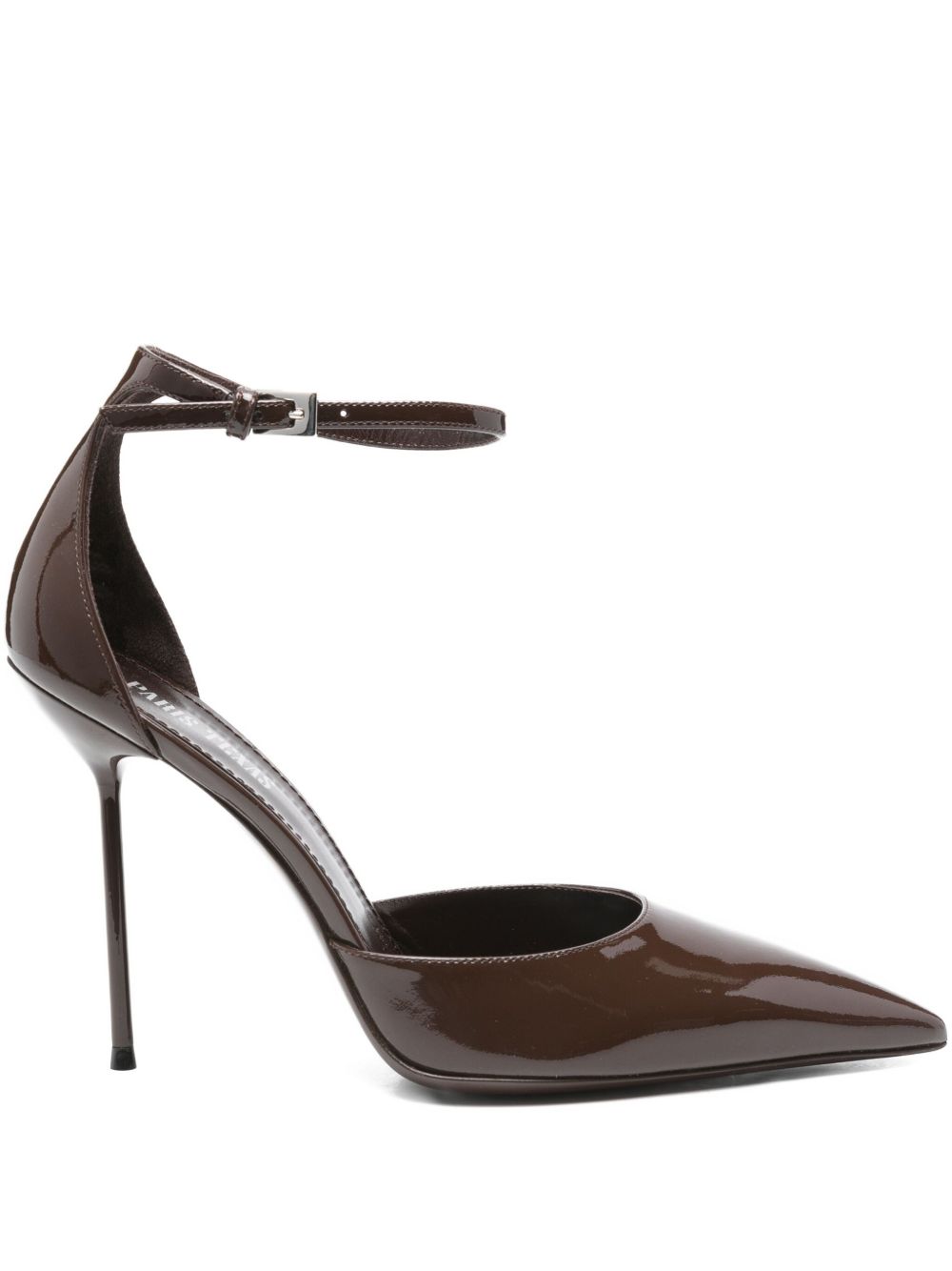 PARIS TEXAS Lidia Patent Leather Pumps - Stiletto Heel with Ankle Strap