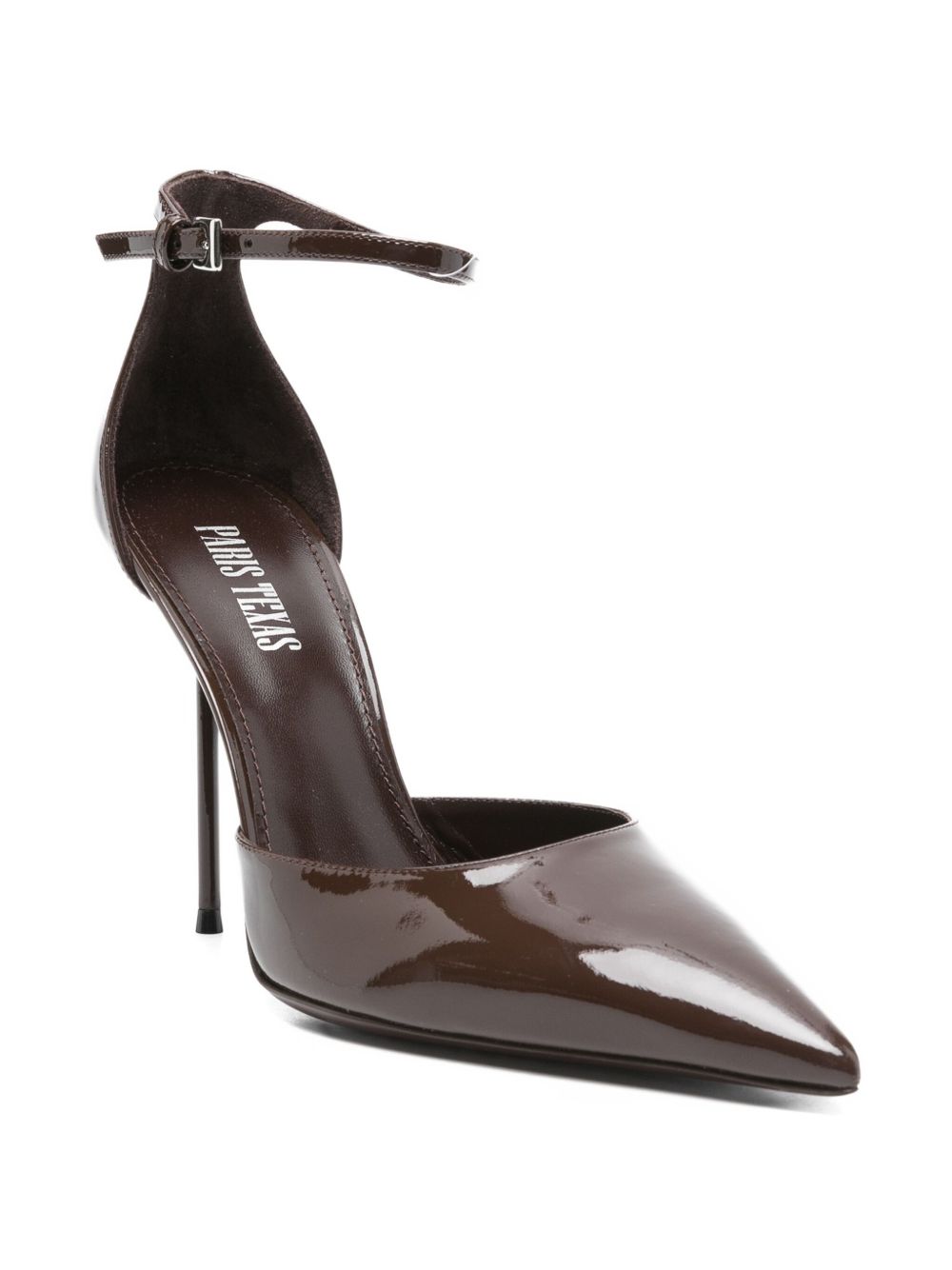 PARIS TEXAS Lidia Patent Leather Pumps - Stiletto Heel with Ankle Strap