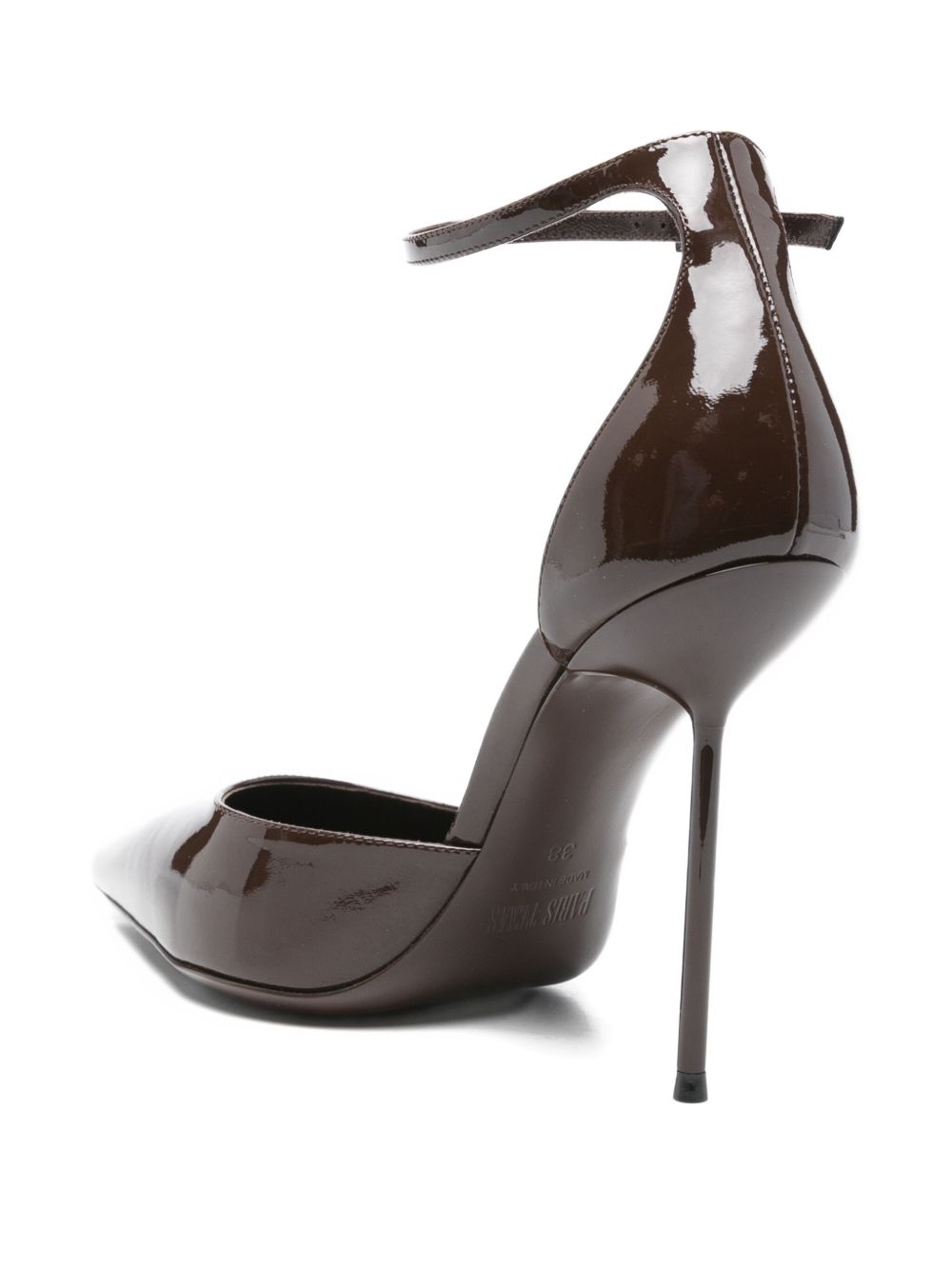 PARIS TEXAS Lidia Patent Leather Pumps - Stiletto Heel with Ankle Strap