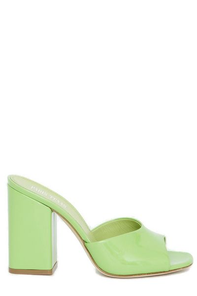 PARIS TEXAS Raffia & Canvas Anja Slip On Sandals