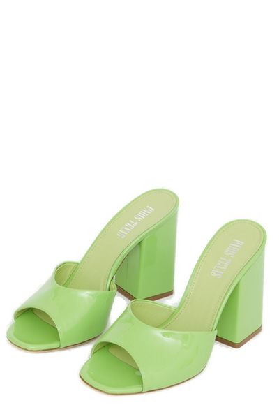 PARIS TEXAS Raffia & Canvas Anja Slip On Sandals