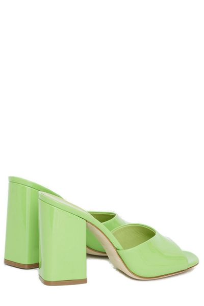 PARIS TEXAS Raffia & Canvas Anja Slip On Sandals