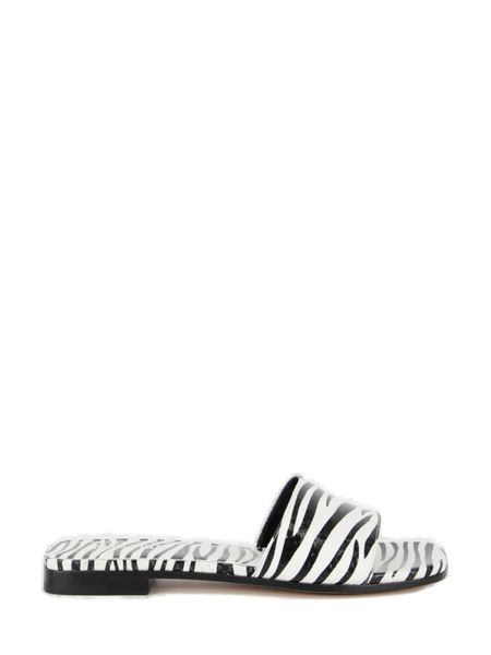 PARIS TEXAS Zebra-Print Flat Sandals (1.5 cm Heel)