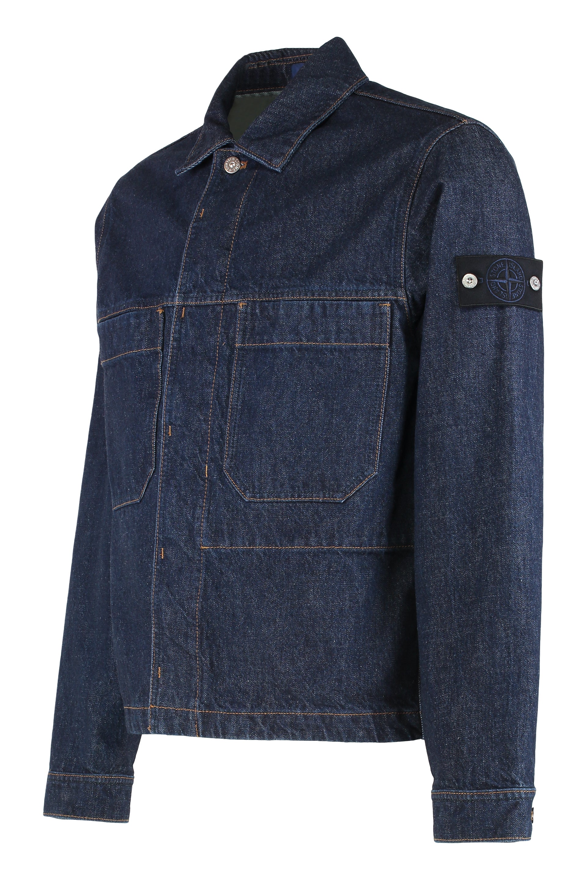 STONE ISLAND Coach Jacket in Organic Indigo-Dyed Cotton