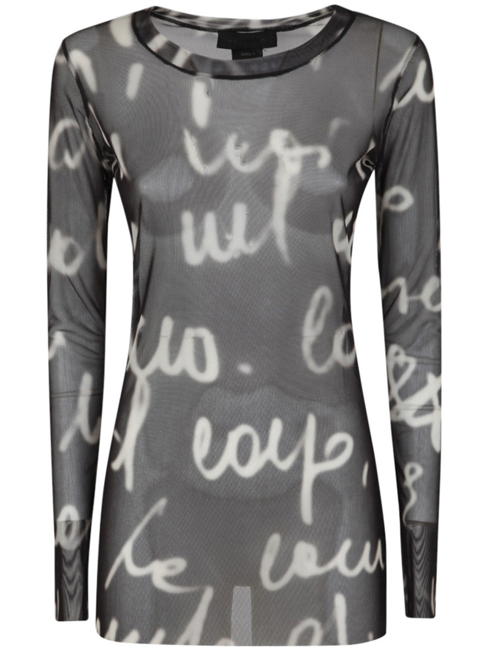 MARIA CALDERARA Printed Tulle Sweater