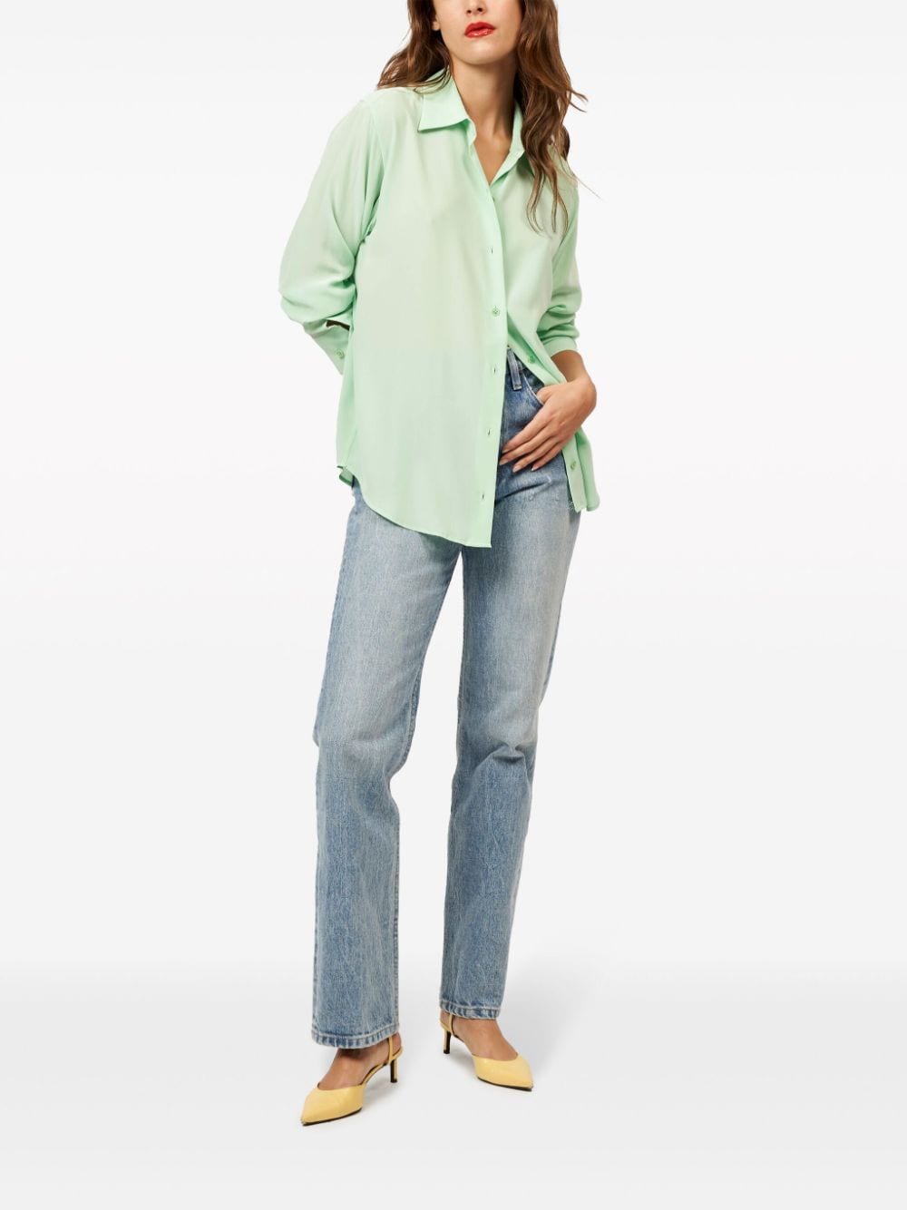 EQUIPMENT Classic Silk Shirt with Front Button Fastening