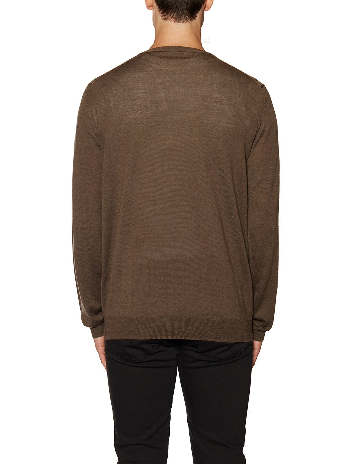 PAOLO PECORA V-Neck Merino Wool Knit Sweater - Size M